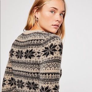 Fluffy Fairisle Cropped Sweater
